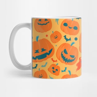 Pumpkins, Bats & Ghosts Halloween Pattern Mug